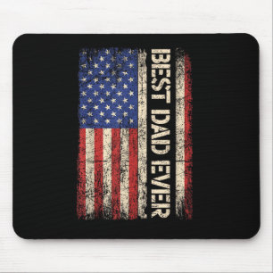 Best Dad Ever US American Flag Gifts for Father's Mouse Pad