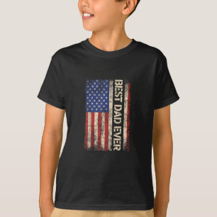 Best Dad Ever US American Flag Gifts for Father's T-Shirt