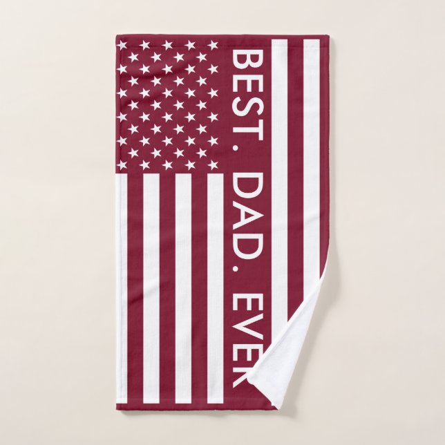 Best Dad Ever USA Flag Custom Hand Towel (Hand Towel)