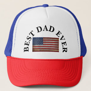 BEST DAD EVER USA FLAG CUSTOMIZE COUNTRY FLAG  TRUCKER HAT