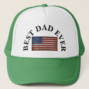 BEST DAD EVER USA FLAG CUSTOMIZE COUNTRY FLAG  TRUCKER HAT