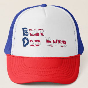 Best Dad Ever USA Flag Trucker Hat