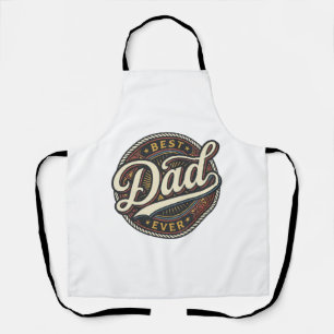 Best Dad Ever Vintage Badge T-Shirt Design_1 Apron