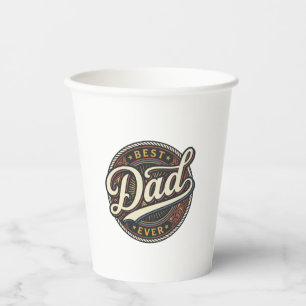 Best Dad Ever Vintage Badge T-Shirt Design_1 Paper Cups