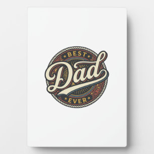 Best Dad Ever Vintage Badge T-Shirt Design_1 Plaque