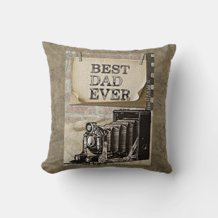 Best Dad Ever Vintage Camera Father's Day Antique Cushion