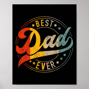 Best Dad Ever Vintage Colours Retro Fathers Day Bi Poster
