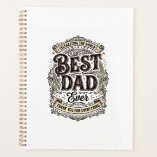 Best Dad Ever Vintage Engraving T-Shirt Design_1 Planner