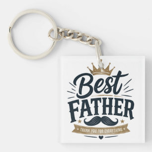 Best Dad Ever – Vintage Father's Day Design Key Ring