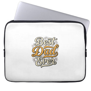 Best Dad Ever Vintage Lettering Shirt Design_1 Laptop Sleeve