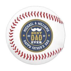 Best Dad Ever Vintage Retro Badge Father's Day Baseball