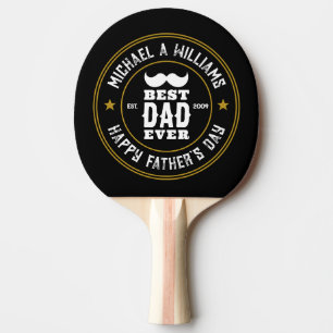 Best Dad Ever Vintage Rustic Logo Father's Day Ping Pong Paddle