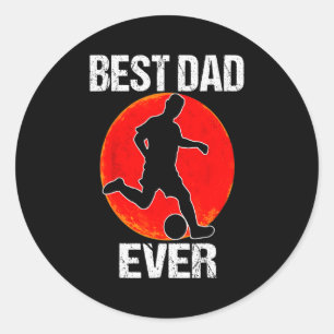 Best Dad Ever Vintage Soccer Dad Papa Father 2021  Classic Round Sticker