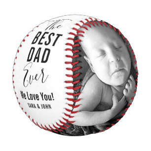 Best Dad Ever White Baby 2 Photos Name Baseball