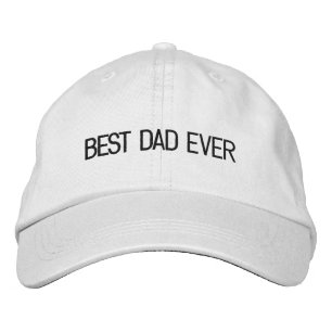 Best Dad Ever white black custom text cute modern Embroidered Hat