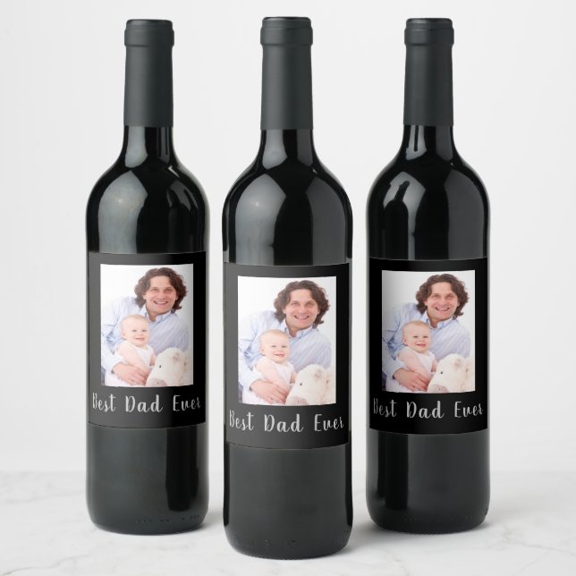Best Dad Ever Wine Label (Bottles)