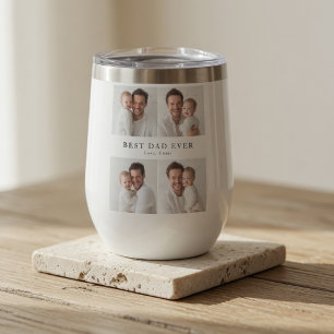 Best Dad Ever Wine Tumbler Personalized Photo Gift
