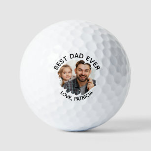 Best Dad Ever with Custom Photo & Text Fathers Day Golf Balls