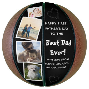 Best Dad Ever With Love Photo Collage Father's Day Basketball