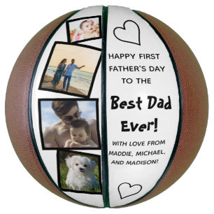 Best Dad Ever With Love Photo Collage Father's Day Basketball