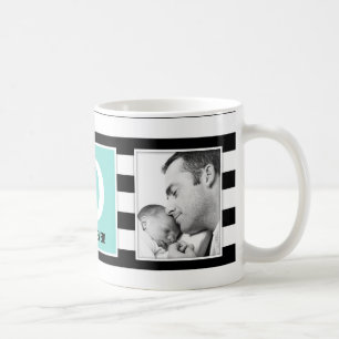 Best Dad Ever! With Photo and Monogram Modern! Coffee Mug