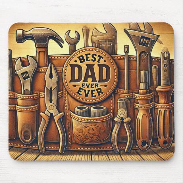 Best Dad Ever With Tools/Belt Mouse Pad (Front)
