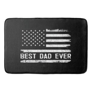 Best Dad Ever with US American Flag Gifts Fathers  Bath Mat