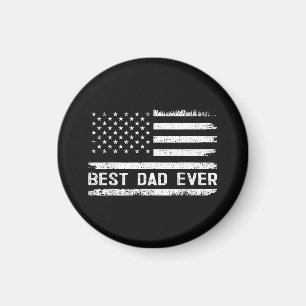 Best Dad Ever with US American Flag Gifts Fathers Magnet