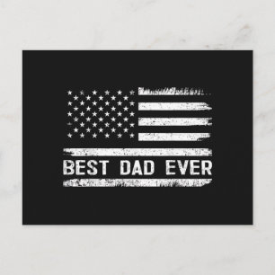 Best Dad Ever with US American Flag Gifts Fathers Postcard