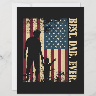 Best Dad Ever With Us American Flag Vintage For Fa