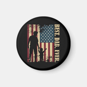 Best Dad Ever With Us American Flag Vintage For Fa Magnet