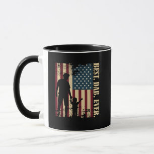 Best Dad Ever With Us American Flag Vintage For Fa Mug