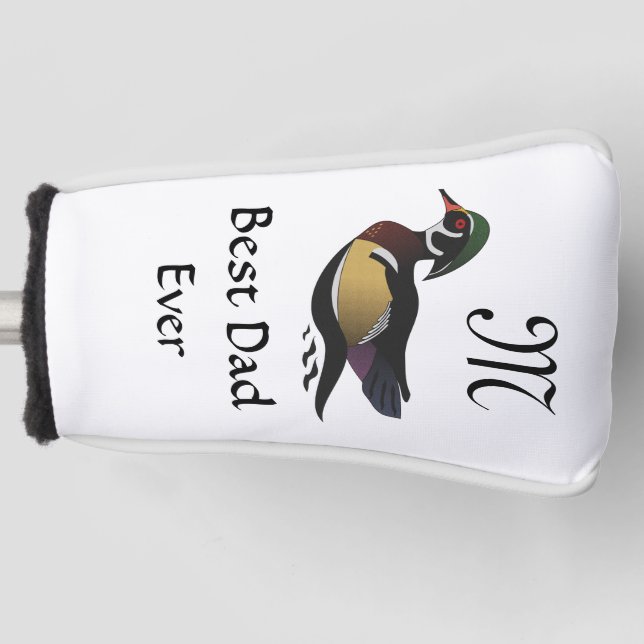 Best Dad Ever Wood Duck Swimming Golf Head Cover (Front)