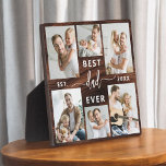 Best Dad Ever - Wood Father's Day Photo Collage Plaque<br><div class="desc">Celebrate your dad with the "Best Dad Ever" Father's Day Photo Collage Plaque, a heartfelt tribute to the man who means the world to you. This beautifully crafted plaque features a high-quality, customisable photo collage, allowing you to showcase cherished memories and special moments. The collage is elegantly arranged around the...</div>