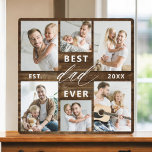 Best Dad Ever - Wood Father's Day Photo Collage Plaque<br><div class="desc">Celebrate your dad with the "Best Dad Ever" Father's Day Photo Collage Plaque, a heartfelt tribute to the man who means the world to you. This beautifully crafted plaque features a high-quality, customisable photo collage, allowing you to showcase cherished memories and special moments. The collage is elegantly arranged around the...</div>