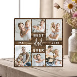 Best Dad Ever - Wood Father's Day Photo Collage Plaque<br><div class="desc">Celebrate your dad with the "Best Dad Ever" Father's Day Photo Collage Plaque, a heartfelt tribute to the man who means the world to you. This beautifully crafted plaque features a high-quality, customisable photo collage, allowing you to showcase cherished memories and special moments. The collage is elegantly arranged around the...</div>