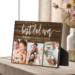 Best Dad Ever Wood - Father's Day Photo Collage Plaque<br><div class="desc">Celebrate your dad with the "Best Dad Ever" Father's Day Photo Collage Plaque, a heartfelt tribute to the man who means the world to you. This beautifully crafted plaque features a high-quality, customisable photo collage, allowing you to showcase cherished memories and special moments. The collage is elegantly arranged around the...</div>