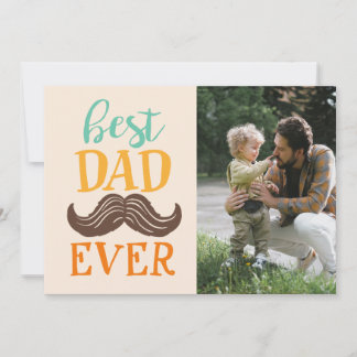 Best Dad Every Moustache Father's Day Photo Holiday Card