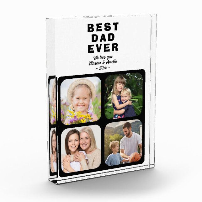 Best Dad Father 4 Family  Photo Block (Left)