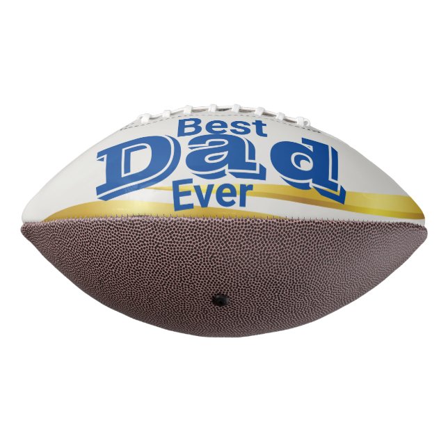 Best Dad Father Blue Custom Photo Football (Rotated 270)