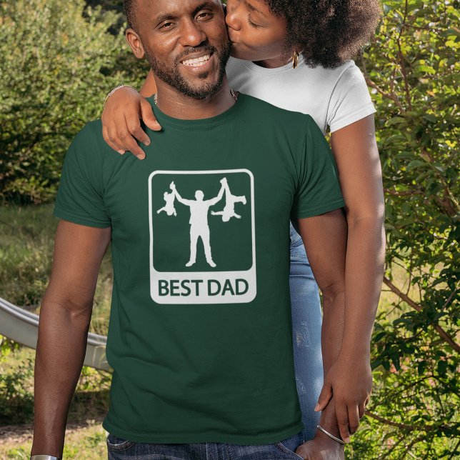 Best Dad - Father Holding Kids T-Shirt (Creator Uploaded)