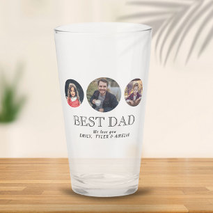 Best Dad Father`s Day 3 Oval Photo Collage Glass