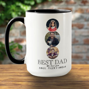 Best Dad Father`s Day 3 Oval Photo Collage Mug