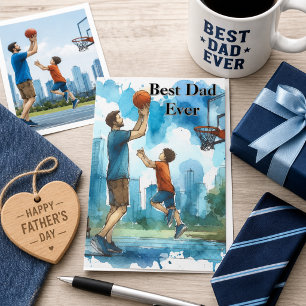 Best Dad Father's Day Basketball Card