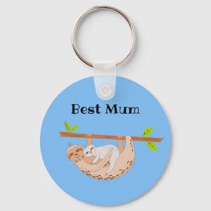 Best Dad, Fathers Day Sloth & Baby Key Ring