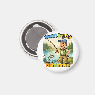 Best Dad Fisherman by the Lake Funny Gift Idea Magnet