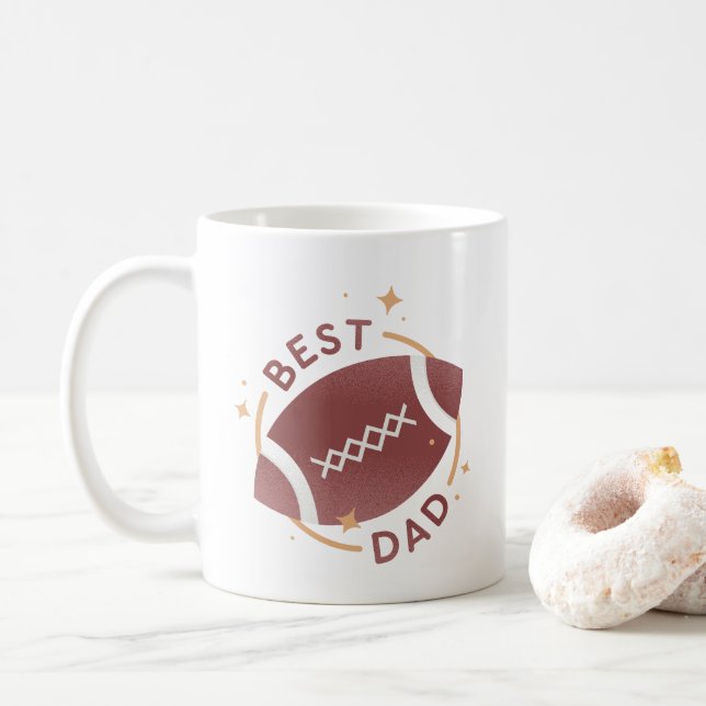 Best Dad Football  Coffee Mug (With Donut)