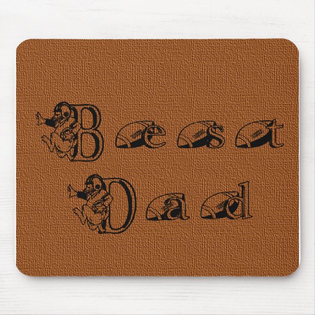 Best Dad Football Text Mouse Pad (Front)