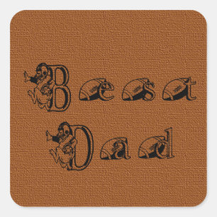 Best Dad Football Text Square Sticker