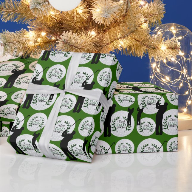 Best Dad Fore  Ever Golf Balls Wrapping Paper (Holidays)